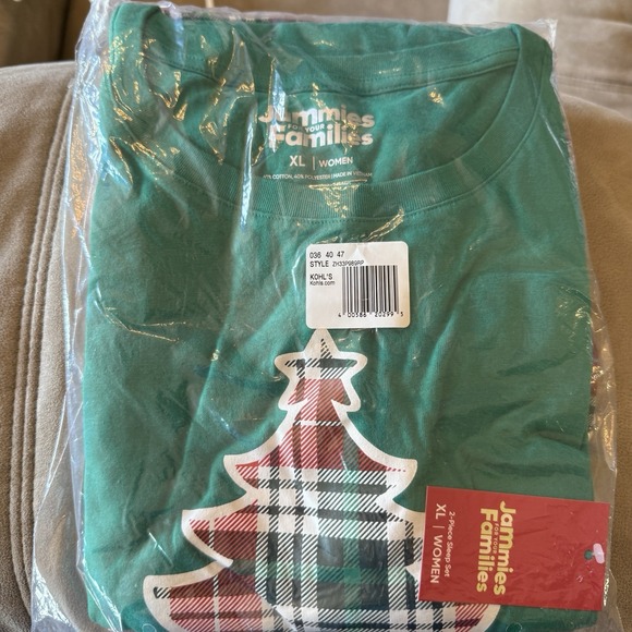 Other - Jammies For Your Families Womens XL Plaid 2 piece Christmas Pajama Set Pjs Sleep